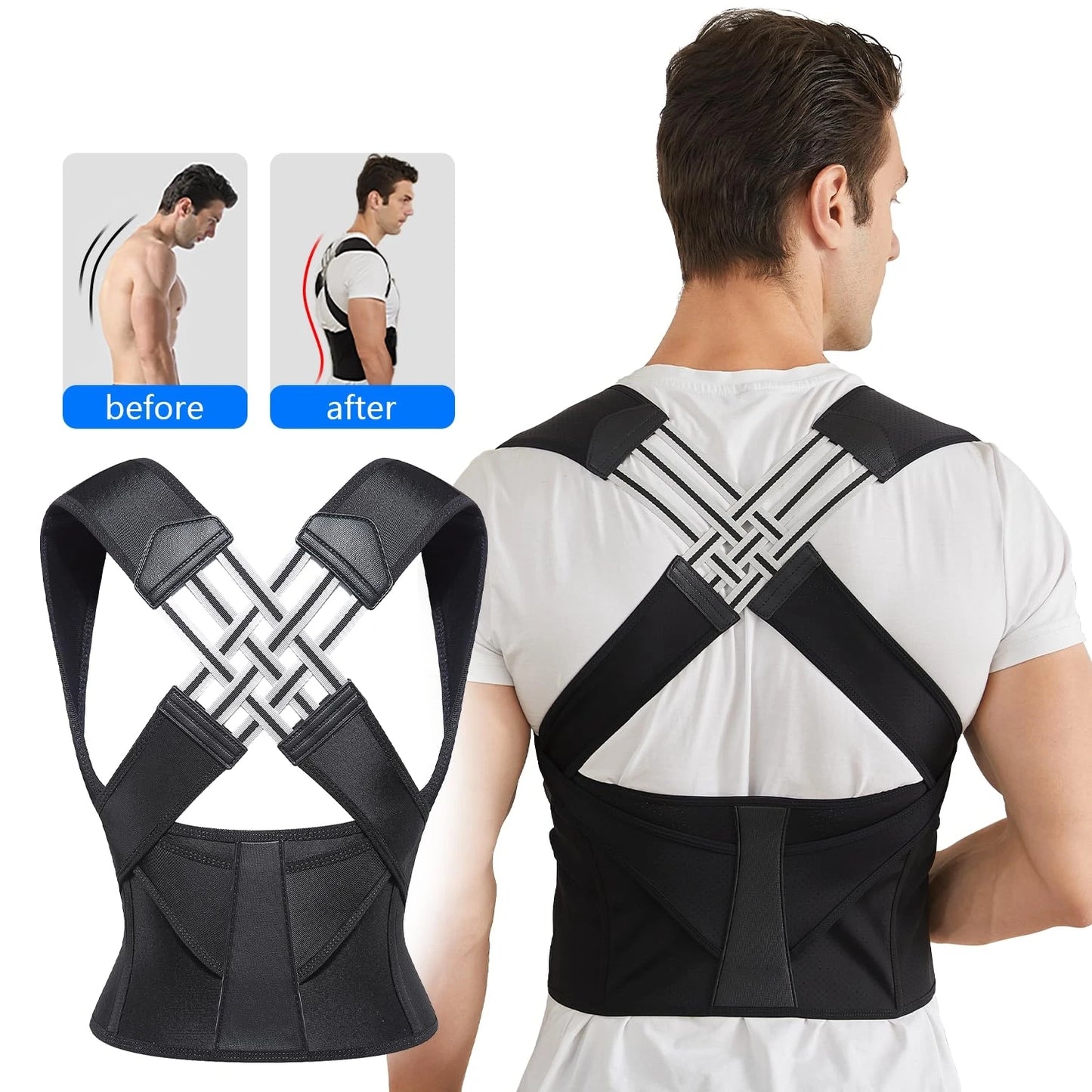 Back Brace Posture Corrector - Adjustable Support for Pain Relief & Perfect Posture for Men & Women!